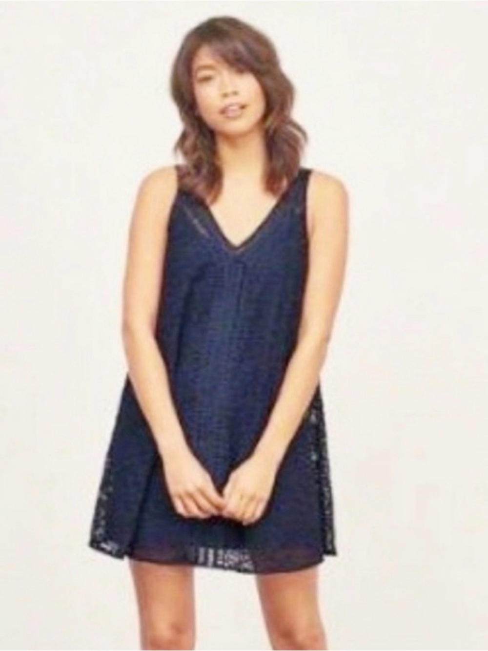 Abercrombie & Fitch Dark Blue Crochet-Trim Top